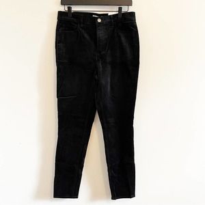 Loft High Waisted Velvet Skinny Jeans Black 10 NWT